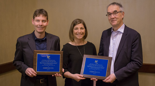 Per Strömblad, Sara Hughes (University of Toronto, award committee chair) and Bo Malmberg.